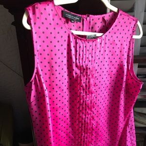 JNY Sleeveless Pink and Black Kelsey Shell